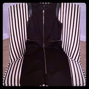 Ann Taylor Black Sheath Dress with Gold Zippers